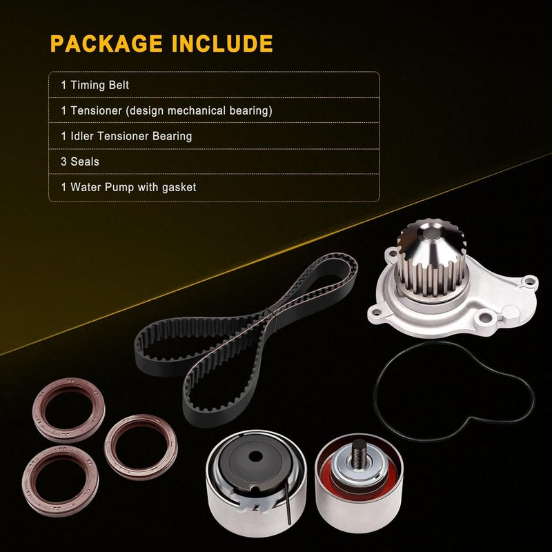 ASAPE Timing Belt Kit & Water Pump with Gasket Compatible with TCK265 2003-2009 for Chrysler for PT Cruiser 2.4L 2003-2006 for Dodge for Stratus 2.4L 2002-2005 for Jeep for Liberty 2.4L - Image 2